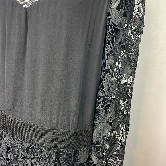 ASTR Black Long Sleeve Floral Lace Mini Dress. Size Large. Witchy, Goth Style. - Picture 7 of 15